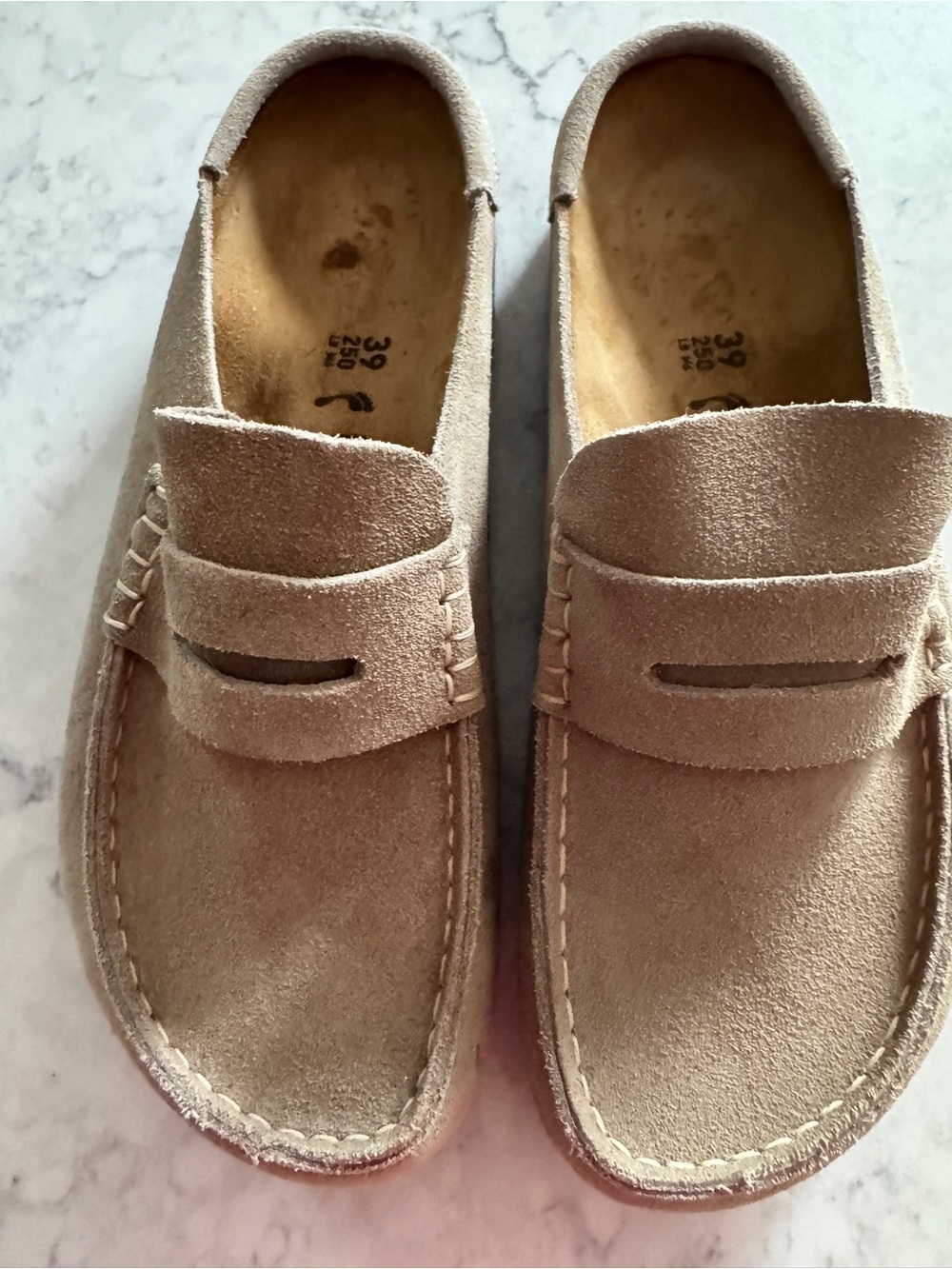 Birkenstock Footprints Taupe Suede Penny Loafers EU 39 - Picture 3 of 9